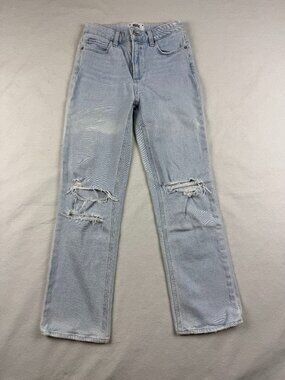 Paige Relaxed Colette Distressed Cropped Jeans Size 25